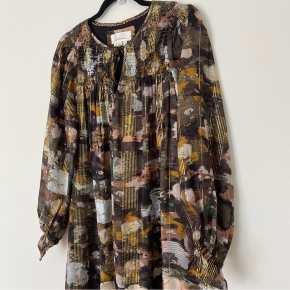 Anthropologie Blair Shimmer Maxi Dress size Small Multicoloured Long Sleeve - Picture 5 of 11